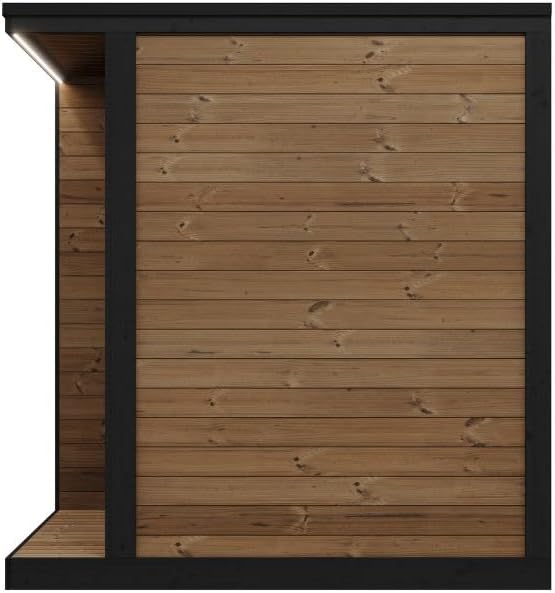 GL4 Outdoor Sauna Kit, Garden Luxury-Series Outdoor DIY Sauna Kit, Thermo-Spruce, up to 4 Persons Bundles (Sauna Heater and Sauna Stones Included) (HIVE MINI 6 WiFi - Black)