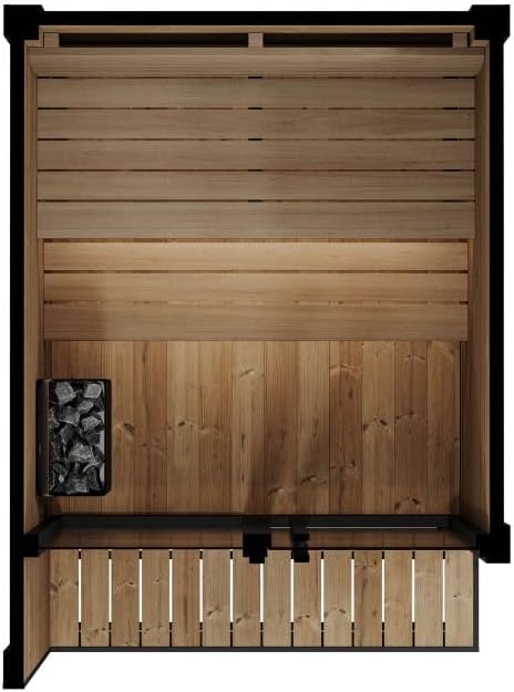 GL4 Outdoor Sauna Kit, Garden Luxury-Series Outdoor DIY Sauna Kit, Thermo-Spruce, up to 4 Persons Bundles (Sauna Heater and Sauna Stones Included) (HIVE MINI 6 WiFi - Black)