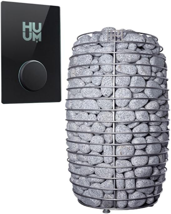 Model CL12GCP, Cube-Series Outdoor Home Sauna Suite Kit, Up to 8 Persons (Sauna Heater and Sauna Stones Included) (HIVE MINI 11 WiFi - Glass)