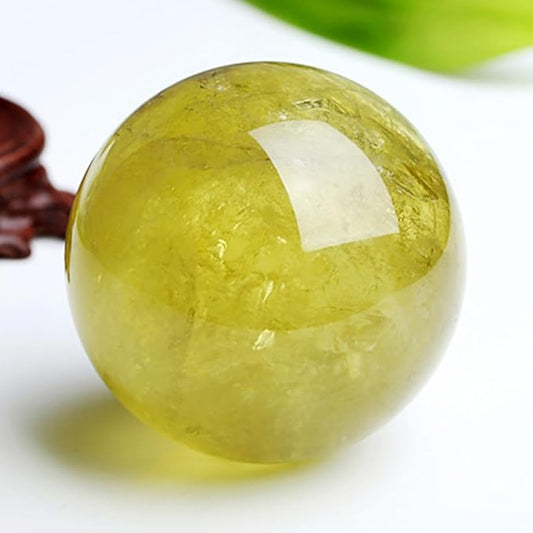 5-6cm/1.96-2.36inch Topaz Ball Polished Natural Yellow Crystal Sphere Decorative Sphere Healing Crystals Ball Healing Stone Crafts Home Decor Ornament Gifts (Topaz, 50-60mm)