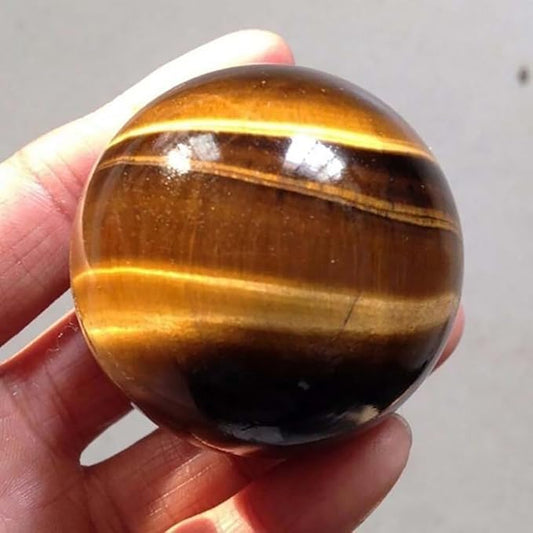 4-5CM/1.58-1.97inch Ttiger Eyes Crystal Ball Polished Natural Tiger Eye Stone Sphere Decorative Sphere Healing Crystals Ball Stone Crafts Home Decor Ornament Gifts (40-50mm, Tiger's Eye)