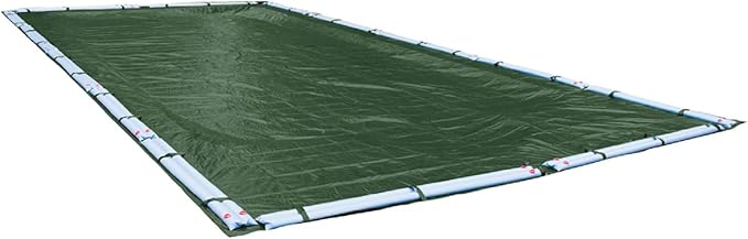 Robelle 12 x 24 ft Professional Green Winter Pool Cover for Inground Pools, 5 ft Overlap (17 x 29 ft Cover Size), Solid 12 x 12 Scrim, 3.7 oz/yd2, 15-Year Warranty, Style: 371224R