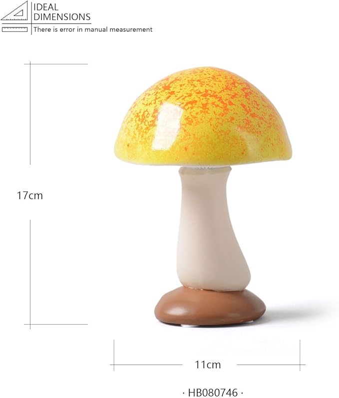 SEINHIJO Mushroom Decor Sculpture Garden Gifts Statue Outdoor Fairy Figurine Modern Patio Arts Polyresin 6.7inch