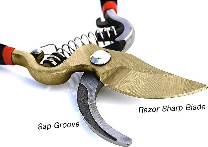 Garden Guru Indestructible Titanium Garden Clippers Professional Bypass Hand Pruner Pruning Shear with Comfort Grip Handles for Gardening Trimming and Yard Work Hardened Steel & Titanium Blade(2 Pack)