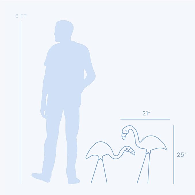 Bloem Spooky Flamingo Yard Stakes: 2 Pieces 25" Halloween - Head Up & Head Down Poses, Google Eyes, Galvinized Steel Legs, Durable Weatherproof Resin, for Indoor Or Outdoor Use, Yard Decoration