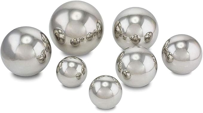 12 inch Diameter Gazing Ball,Silver Stainless Steel Polished Reflective Smooth Garden Sphere Globe Mirror,Colorful and Shiny Addition to Any Garden or Home