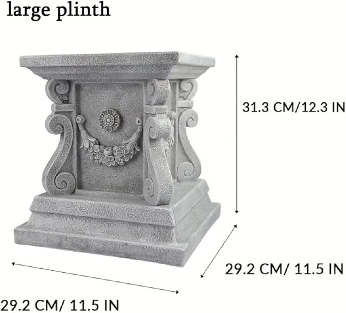 Outdoor Pedestal Stand for Garden Decor - ClassicalL Plinth Pedestal Stand for Statues, Decorative Garden Pedestals and Statue Stand, 11.5"(L) x 12"(H) x 11.5"(W)