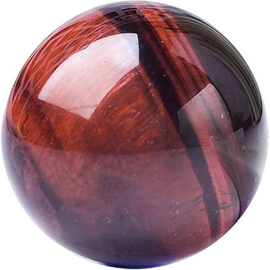 4-5CM/1.58-1.97inch Natural Crystal Red Tiger Eye Ball Quartz Massage Polished Spheres Reiki Healing Exquisite Room Decor Rock Ball Souvenirs Gift(Red Tige Eye, 40-50mm)