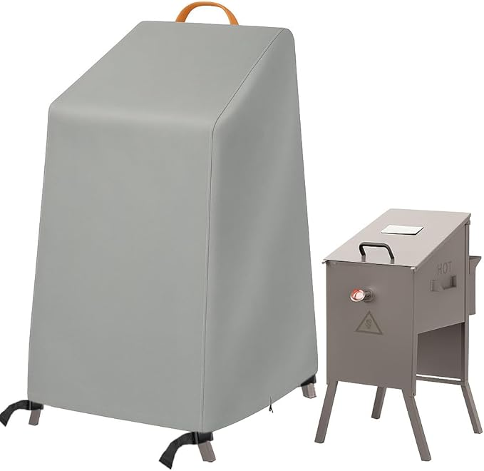 Deep Fryer Cover for Bayou Classic 700–701 | Waterproof Grill & 4 Gallon BBQ Cover with Reflective Handle, Windproof Straps & Drawstring | Outdoor Flat Top Fryer Cover (NO Side Shelf/Cart)