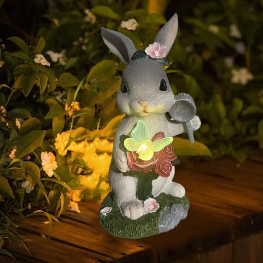 Solar Garden Decor Statues Outdoor, Birthday Gifts for Women Mom Grandma Senior Elder, Ornament for Balcony, Garden, Patio, Yard, Lawn