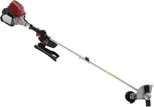 4 Cycle Weed Trimmer Gas Powered Grass Edger, 2 in 1 Straight Shaft Weed Eater String Trimmer, 36CC Air-Cooled Gasoline Brush Cutter Lawn Wacker with 2 Blade Heads for Grass & Weeds Cutting