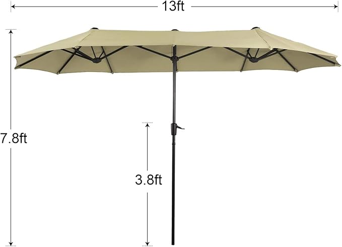 PHI VILLA 7 Piece Outdoor Dining Set with Umbrella, Patio Furniture Dining Set with Foldable Patio Chairs & Outdoor Table for Yard & Garden