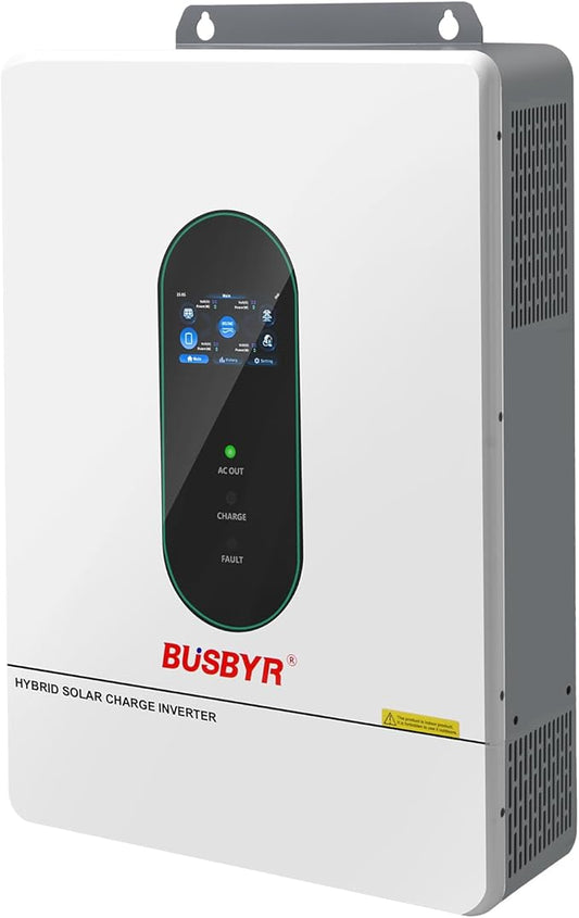 12000W Hybrid Solar Inverter 48V DC to 110V/120V AC Pure Sine Wave, 240V Split Phase, 200A MPPT Controller, Supports Grid-Tie/Off-Grid, Battery & Solar Charging for Home, RV, Backup Power