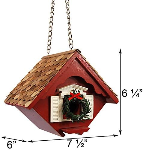 Home Bazaar Holiday Bird House and Feeder Kit, Red