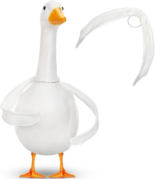 1 Pcs Poseable Goose Wings for 15”- 20" Porch Lawn Goose Outfit Accessories Poseable White Wings for Outdoor Patio Yard Lawn Art Decoration (Flat Edge)