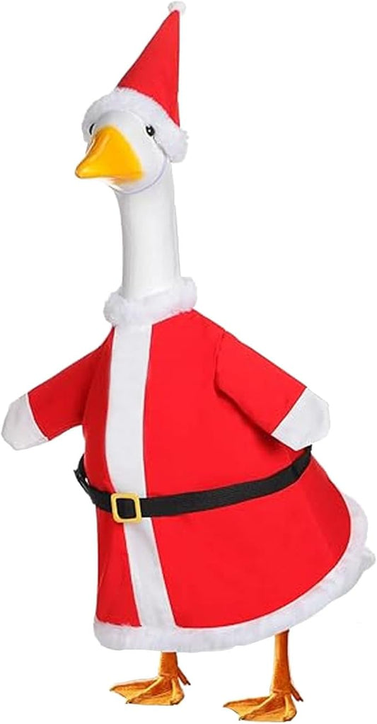 Porch Goose Santa Outfit,Goose Christmas Costume for 23" H Large Porch Goose,Mrs. Claus Porch Goose Costume for Yard Lawn Outdoor Garden Patio Statue Santa Holiday Decor