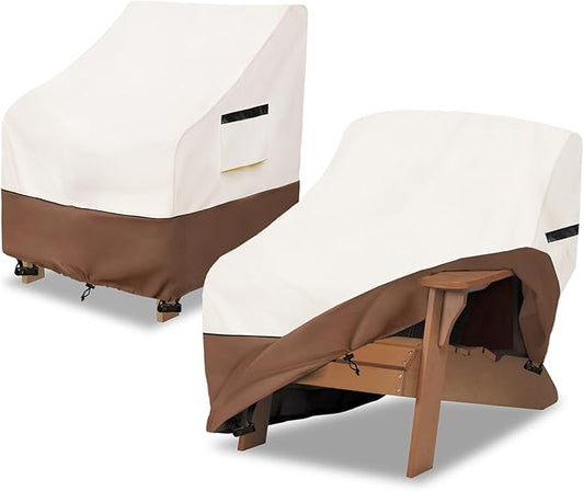 Patio Chair Covers 2 Pack,Waterproof Heavy Duty Patio Furniture Covers for Outdoor Chair(40 W x 40 D x 36 H inches) Beige & Brown