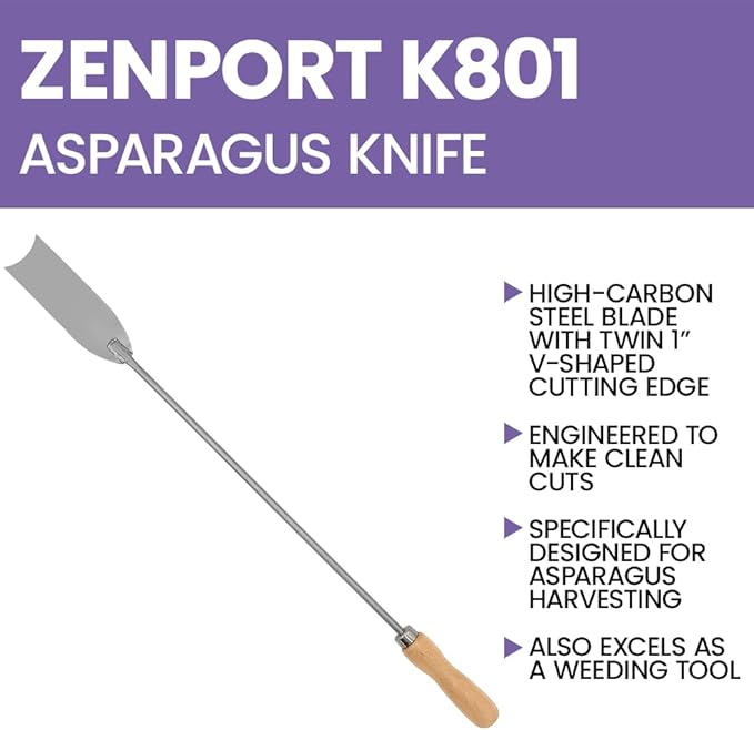 Zenport K801 Asparagus Knife/Weeding Tool, 25-Inch, Natural