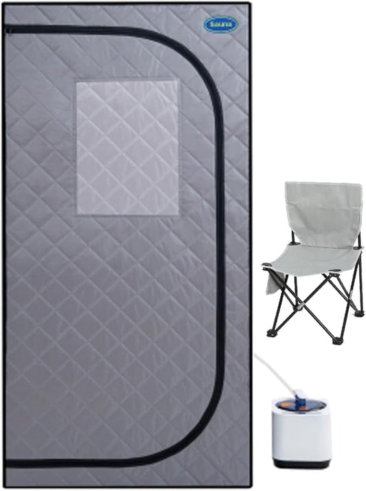 Sauna, Full Size Steam Sauna Tent, Portable Steam Sauna for Home Spa, Home Indoor Sauna, Full Body Sauna Tent for Relaxation (Gray Full Size)