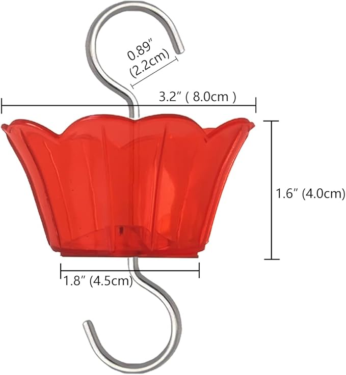 Ant Moat for Hummingbird Feeder - 3 OZ x 4 Pack Red Insect Guard with Large Capacity