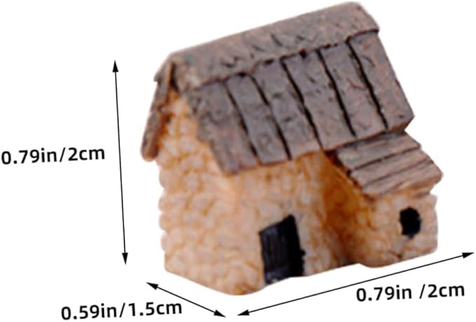 Fairy Garden Mini House Accessories, Miniature Village Hut Figurine Cottage, DIY Micro Landscape Decor Ornaments for Bonsai, Succulent Planting (B)