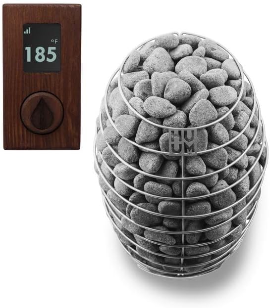 GL6 Outdoor Sauna Kit, Garden Luxury-Series Outdoor DIY Sauna Kit, Thermo-Spruce, up to 6 Persons Bundles (Sauna Heater and Sauna Stones Included) (Drop 9 WiFi - Wood)
