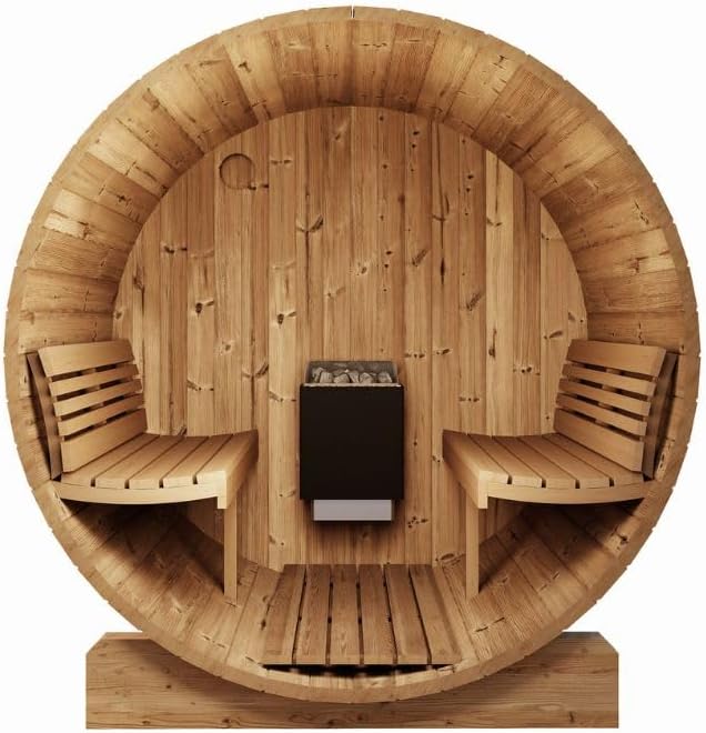 Sauna Barrel, Ergo-Series Backyard Sauna Barrel (Sauna Heater & Sauna Stones Included) (Model E8)