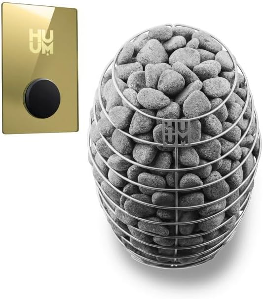 Model CL12GCP, Cube-Series Outdoor Home Sauna Suite Kit, Up to 8 Persons (Sauna Heater and Sauna Stones Included) (Drop 9 WiFi - Gold)