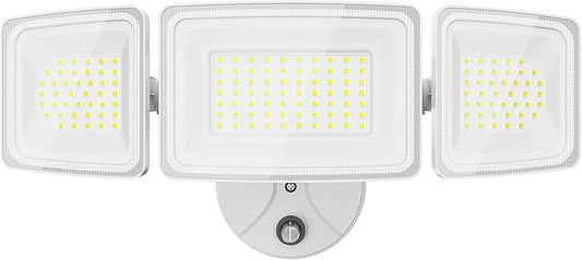 Onforu Dusk to Dawn Outdoor Lighting,100W 9000LM Bright LED Flood Lights,IP65 Waterproof 3 Adjustable Heads Security Lights Fixture,6500K White OutdoorLighting for Garage,Patio,Yard