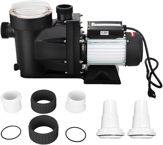 Anbull 2.5HP Swimming Pool Pump, 1850W In/Above Ground Pool Pump with 59.05'' Electric Cord, High Efficiency and Low Noise, Apply to Water Circulation in Filtration System (110-120V/60HZ)