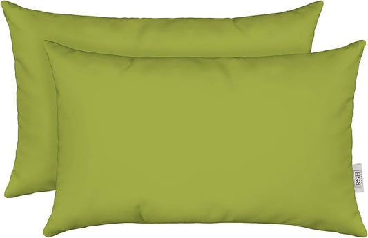 RSH DECOR: Sunbrella Lumbar Throw Pillows Set of 2 | 20" x 12" | Water and Fade-Resistant Performance Fabric | Outdoor Pillow Covers with Down-Alternative Inserts | Canvas Macaw