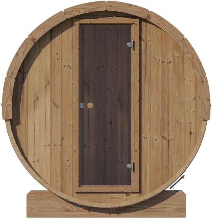 Sauna Barrel, Ergo-Series Backyard Sauna Barrel (Sauna Heater & Sauna Stones Included) (Model E8)