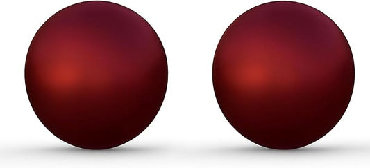 Lulu Decor, 2 pcs - 12 Red Matt Finish, Stainless Steel Gazing Mirror Ball, Smooth Finish Garden Decoration Globe (2 Pc)