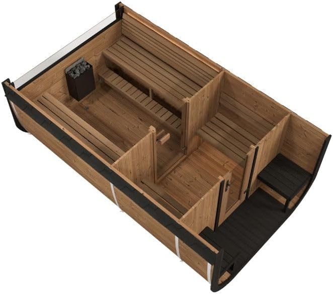 Model CL12GCP, Cube-Series Outdoor Home Sauna Suite Kit, Up to 8 Persons (Sauna Heater and Sauna Stones Included) (HIVE MINI 11 WiFi - White)