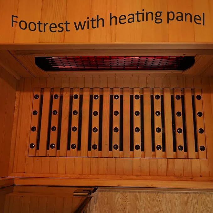3 People Indoor Infrared Sauna, Low EMF Full Spectrum Red Heater with Carbon Heating Panels, Canadian Hemlock Wood, WiFi Control, 7-Color Starry Light, Reading Lamp, 2100W, 220V