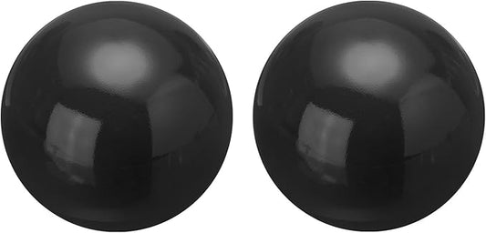 uxcell 2 Pcs Gazing Globe Decor Ball 3.5 Inch 90mm Reflective Garden Sphere Hollow Ball, Seamless Stainless Steel Gazing Ball, Smooth Mirror Globe for Garden Home Decor, Bright Black