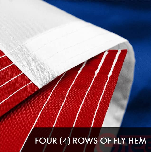 G128 Combo Pack: USA American Flag 3x5 Ft Embroidered Stars & Puerto Rico Flag 3x5 Ft Embroidered