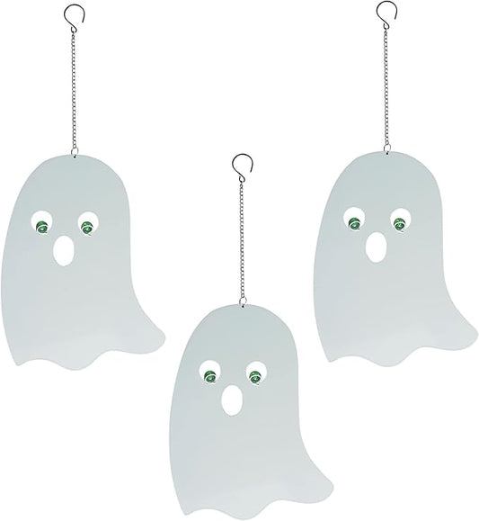 WAIU Outdoor Metal Hanging Ghosts, Halloween Decoration, Glow-in-The-Dark Ghosts, Silhouette Pendant Outdoors, Halloween Decorative Animals, Set of 3