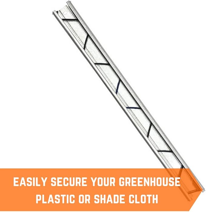 Farm Plastic Supply - Spring Wire & Lock Channel - (25 Pack) - Steel 6.5 ft Spring Lock Track & U-Channel Bundle for Greenhouse Plastic Polyethylene Film or Shade Cloth