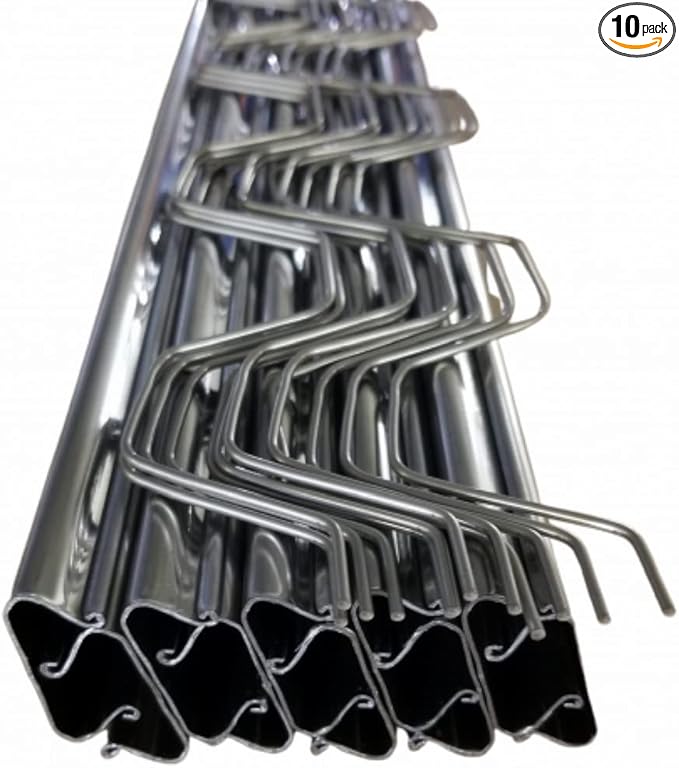 Farm Plastic Supply - Spring Wire & Lock Channel - (10 Pack) - Steel 6.5 ft Spring Lock Track & U-Channel Bundle for Greenhouse Plastic Polyethylene Film or Shade Cloth