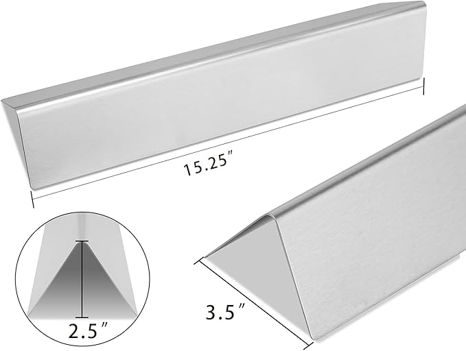 Replacement for Weber Spirit Grill Parts Spirit I & II 200 Series, Spirit E210, S210, E220, S220, 7635 15.3” Stainless Steel Heat Shields Plate Flavor Bars, 3 Pack
