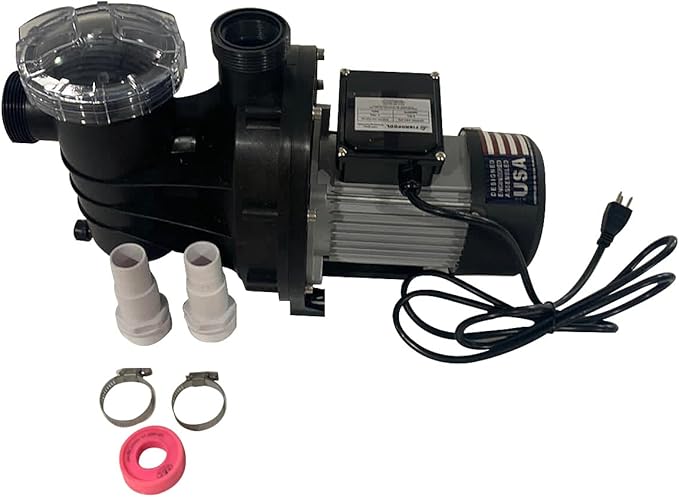 FibroPool Sand Filter Pump System For Above Ground Swimming Pools - Designed and Assembled in USA - Hose Adapters Included - High Efficiency - FSP Series (FSP21) Black