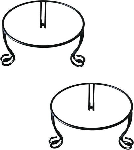 2 Pack Metal Gazing Ball Stand for 10 or 12 Inch Outdoor Garden Gazing Globes,Metal Display Stand for Plant or Flowerpot Holder,Birdbath Bowl Stand 5 Inch Tall,Black