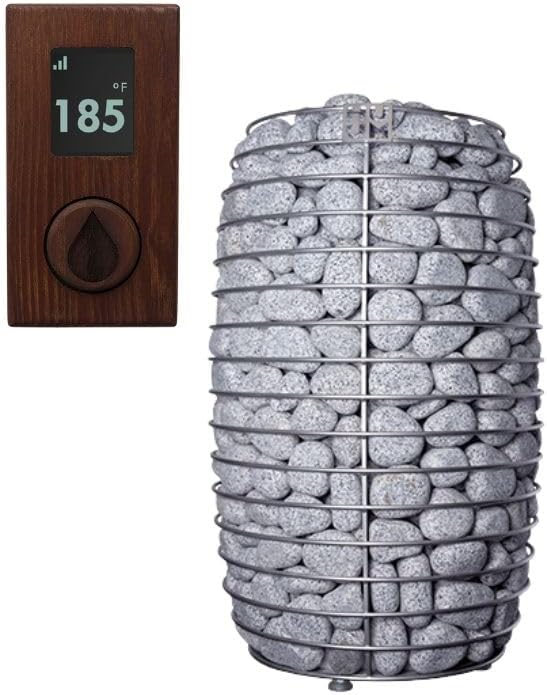 GL6 Outdoor Sauna Kit, Garden Luxury-Series Outdoor DIY Sauna Kit, Thermo-Spruce, up to 6 Persons Bundles (Sauna Heater and Sauna Stones Included) (HIVE MINI 11 WiFi - Wood)