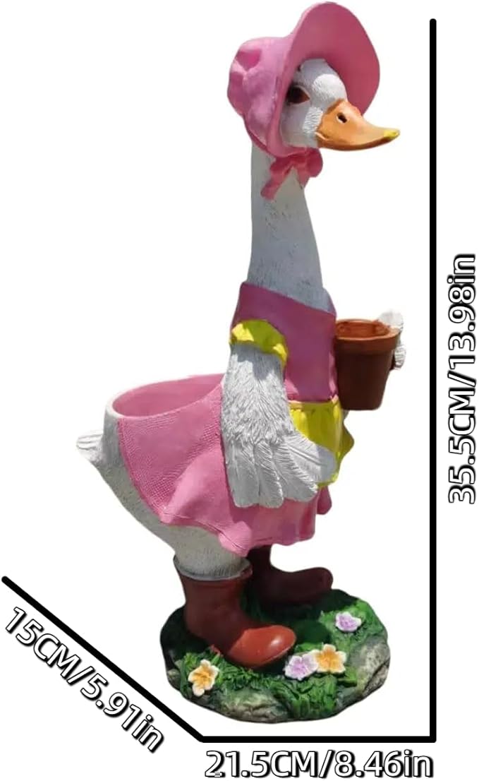 Couple Duck Garden Statue Duck Succulent Plant Flowerpot Goose Flowerpot Indoor and Outdoor Art Decoration Courtyard Terrace Balcony Living Room Office Decoration Festival Gifts