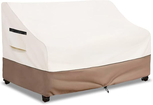 Outdoor Couch Cover Waterproof Patio Furniture Covers, 79 Inches Outdoor Sofa Cover, Furniture Covers for Patio Seating (Beige)