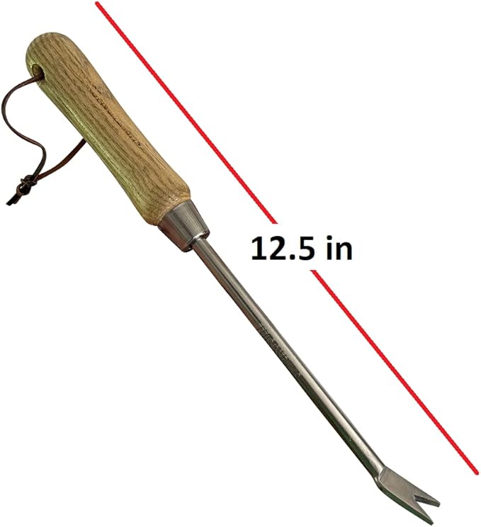 Garden Guru Eco Dandelion Weeder Tool w/Ergonomic Wood Handle - 100% Recycled Stainless Steel - Rust Resistant - FSC Certified Wood - Weed Puller for Planting Weeding Flower & Vegetable Care, 4 Pack