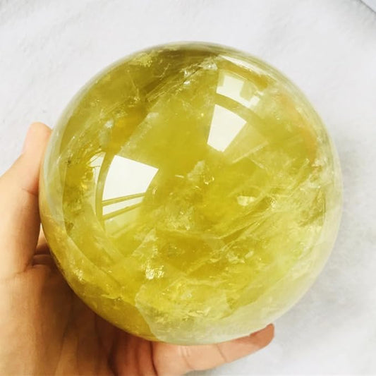 6-7cm/2.36-2.75inch Topaz Ball Polished Natural Yellow Crystal Sphere Decorative Sphere Healing Crystals Ball Healing Stone Crafts Home Decor Ornament Gifts (Topaz, 60-70mm)