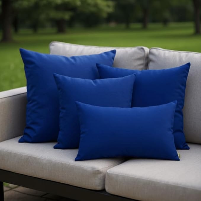 RSH DECOR: Sunbrella Square Throw Pillows Set of 4 | 20" x 20" | Water and Fade-Resistant Performance Fabric | Outdoor Pillow Covers with Down-Alternative Inserts | Made in USA (Canvas Java Brown)