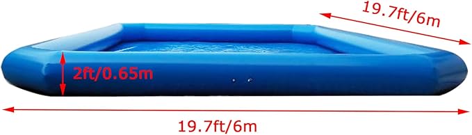 19.7x19.7x2ft Commercial Large Inflatable Pool Blow Up Swim Pools Swimming Lounge Pools with One Blower for Commercial Outdoor Summer